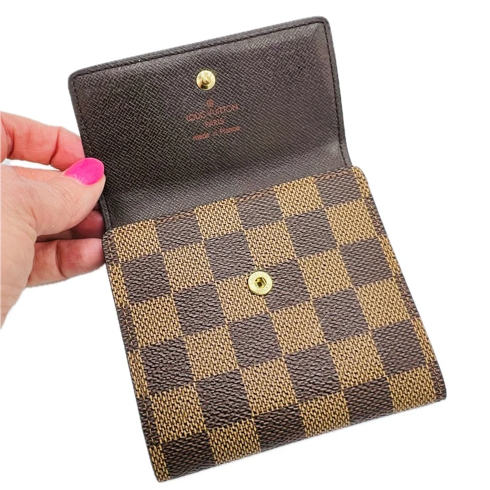 LOUIS VUITTON Damier Ebene Elise Compact Wallet Vintage 2000, Unisex, Authentic